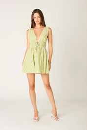 Avocado Cotton Stripe Mini dress