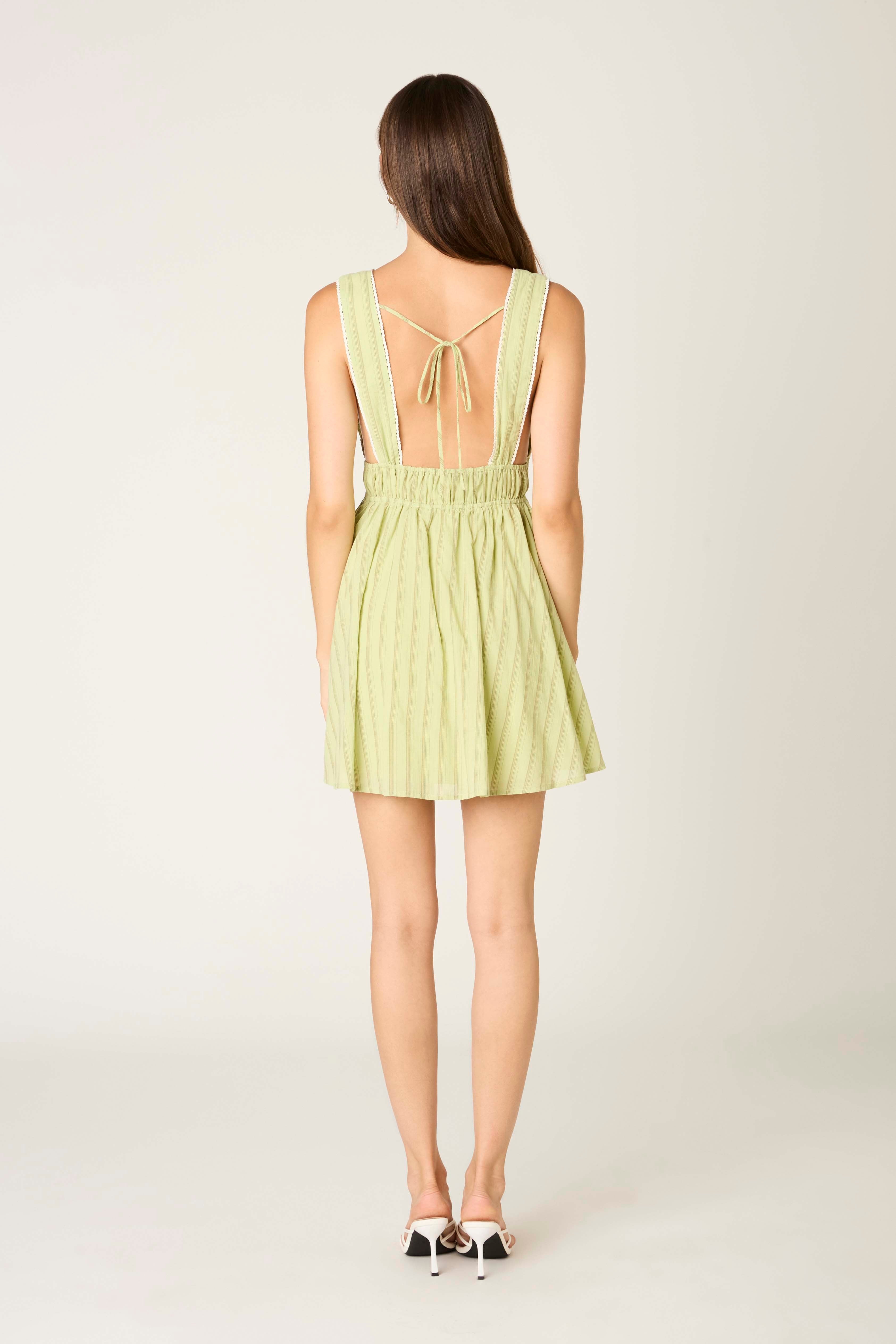 Avocado Cotton Stripe Mini dress