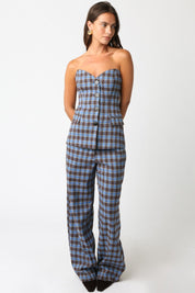 Monica Gingham Tube Top