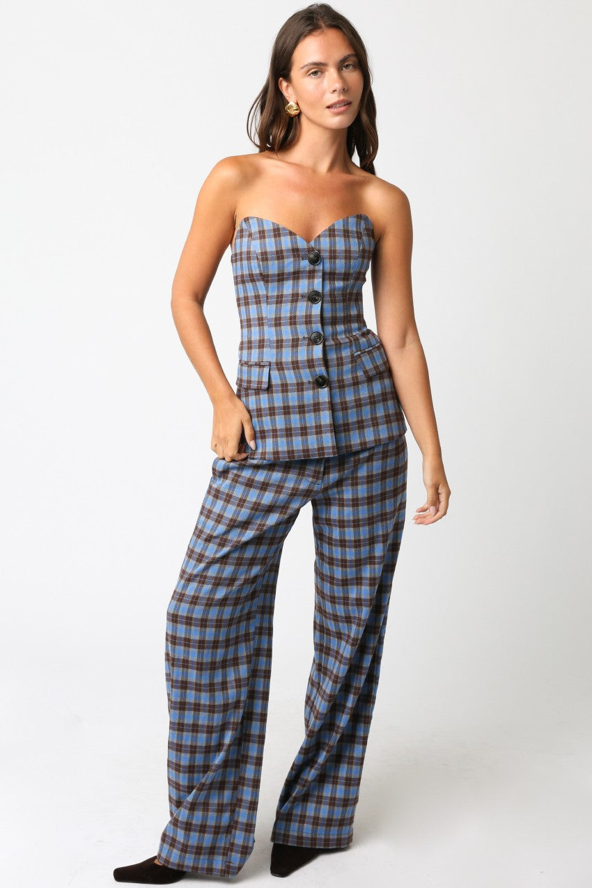 Monica Gingham Tube Top