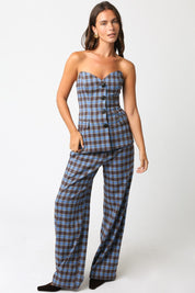 Monica Gingham Tube Top