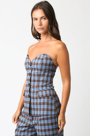 Monica Gingham Tube Top