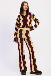 Contrast Sweater Cardigan With Covered Buttons