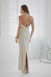 Beige Cut Out Dress with Key Ring Detail