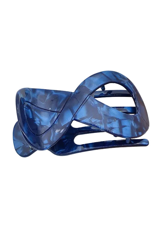 Blue Lay Flat Flower Hair Claw Clips For Secure Styling