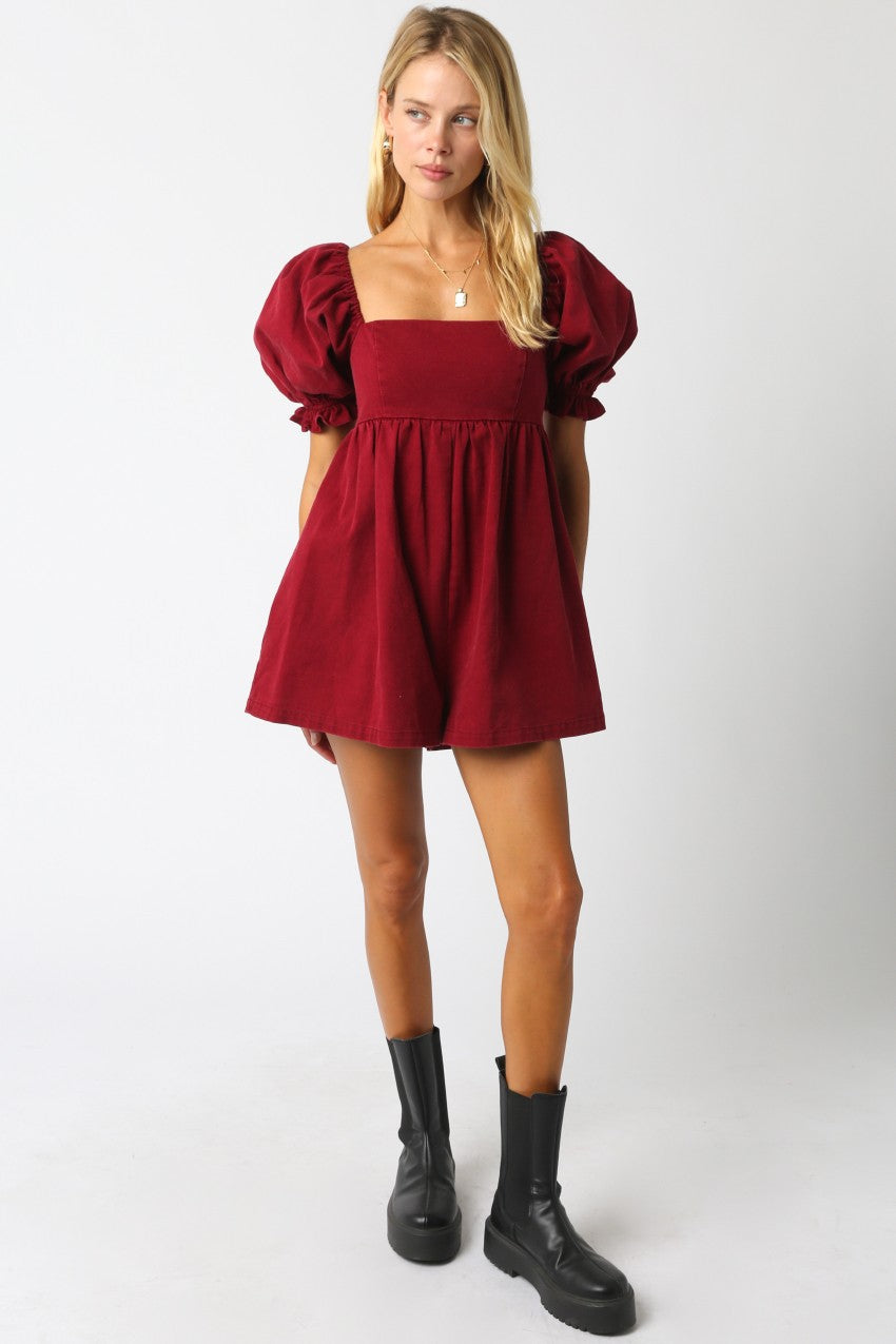 Burgundy Ana Bubble Romper