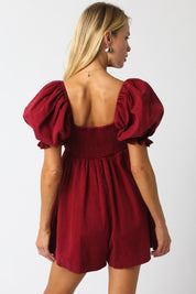 Burgundy Ana Bubble Romper