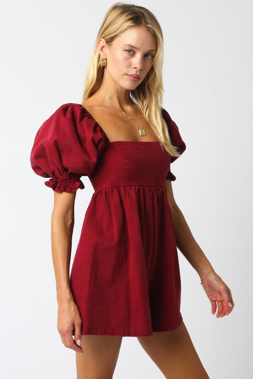 Burgundy Ana Bubble Romper