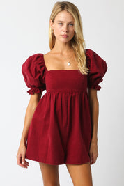 Burgundy Ana Bubble Romper
