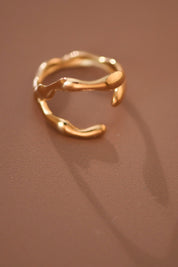 18k Non-tarnish Stainless Steel Adjustable Ring