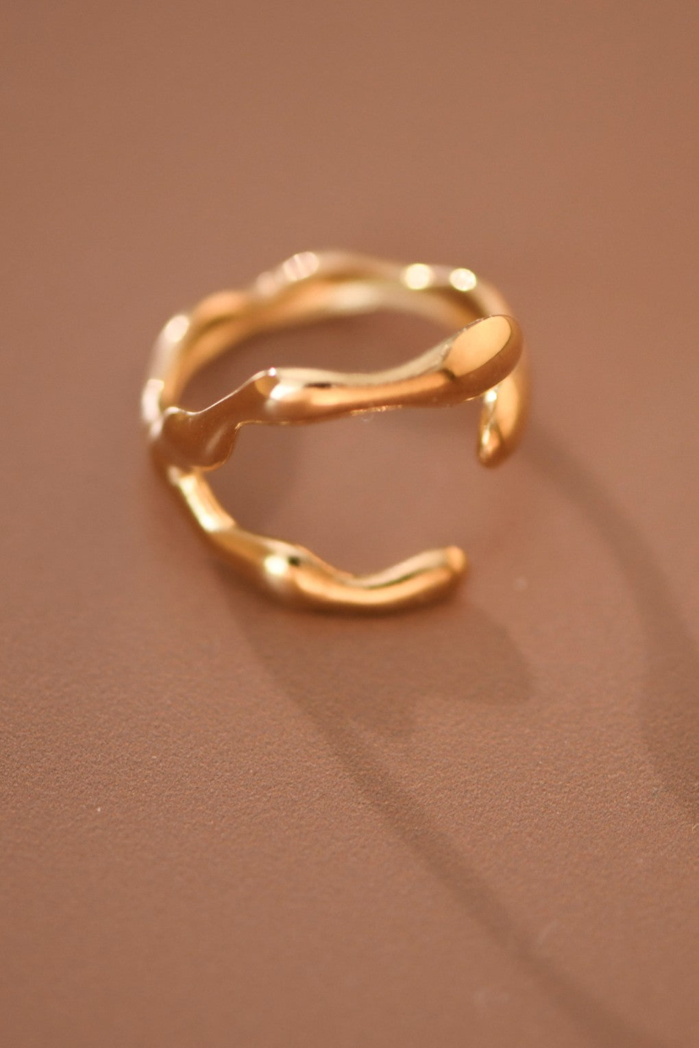 18k Non-tarnish Stainless Steel Adjustable Ring