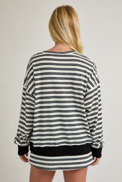 Round Neck Stripe Pullover & Mid Rise Mini Skort