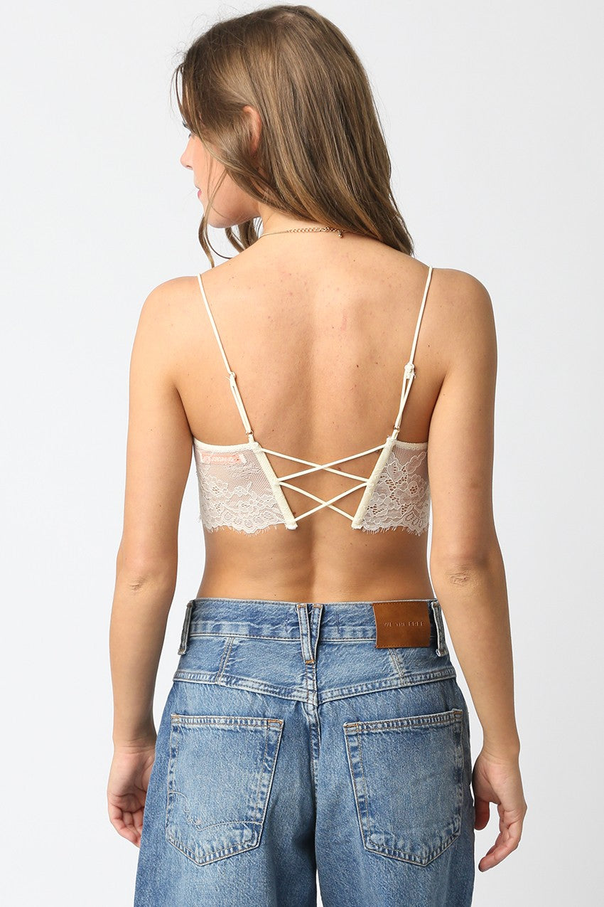 Cream Helena Lace Bralette