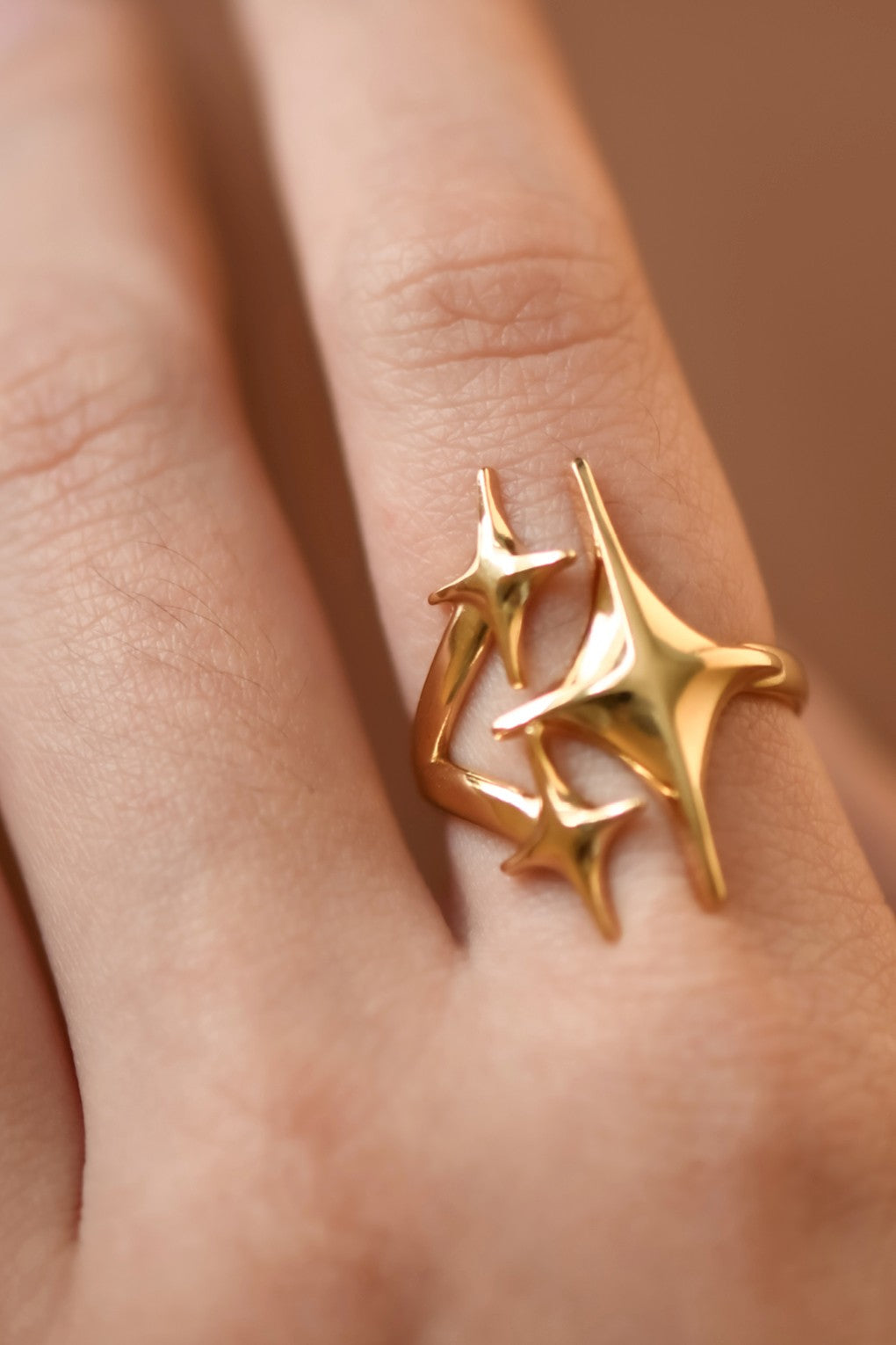 18k Non-tarnish Stainless Steel Adjustable Ring