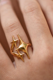 18k Non-tarnish Stainless Steel Adjustable Ring