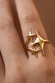 18k Non-tarnish Stainless Steel Adjustable Ring