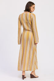 Maxi Long Sleeve Crochet Dress