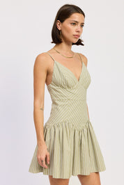 Mini Ruffle Striped Dress