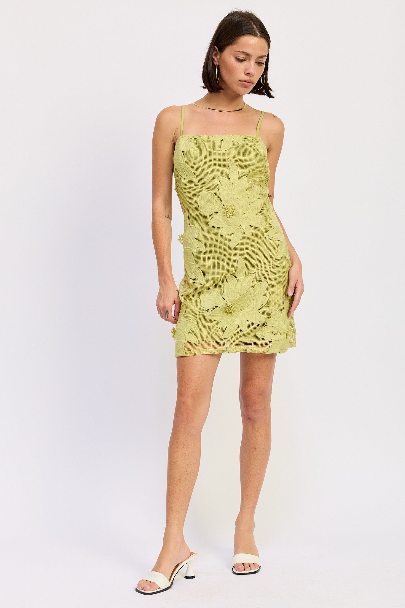 Mini Floral Applique Dress