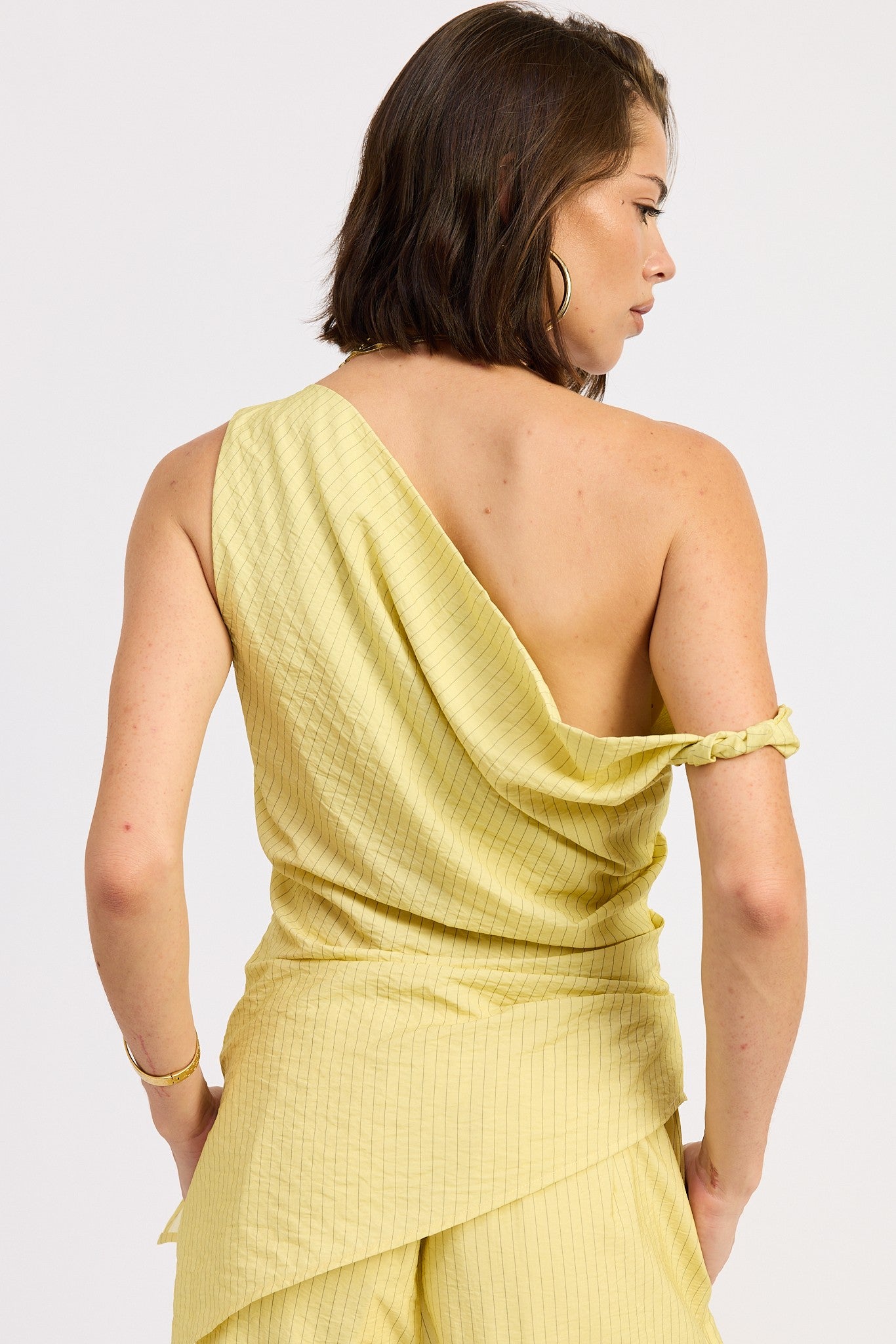 Yellow Asymmetrical Tunic Top