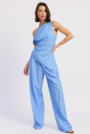 Blue Asymmetrical Tunic Top