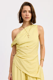 Yellow Asymmetrical Tunic Top