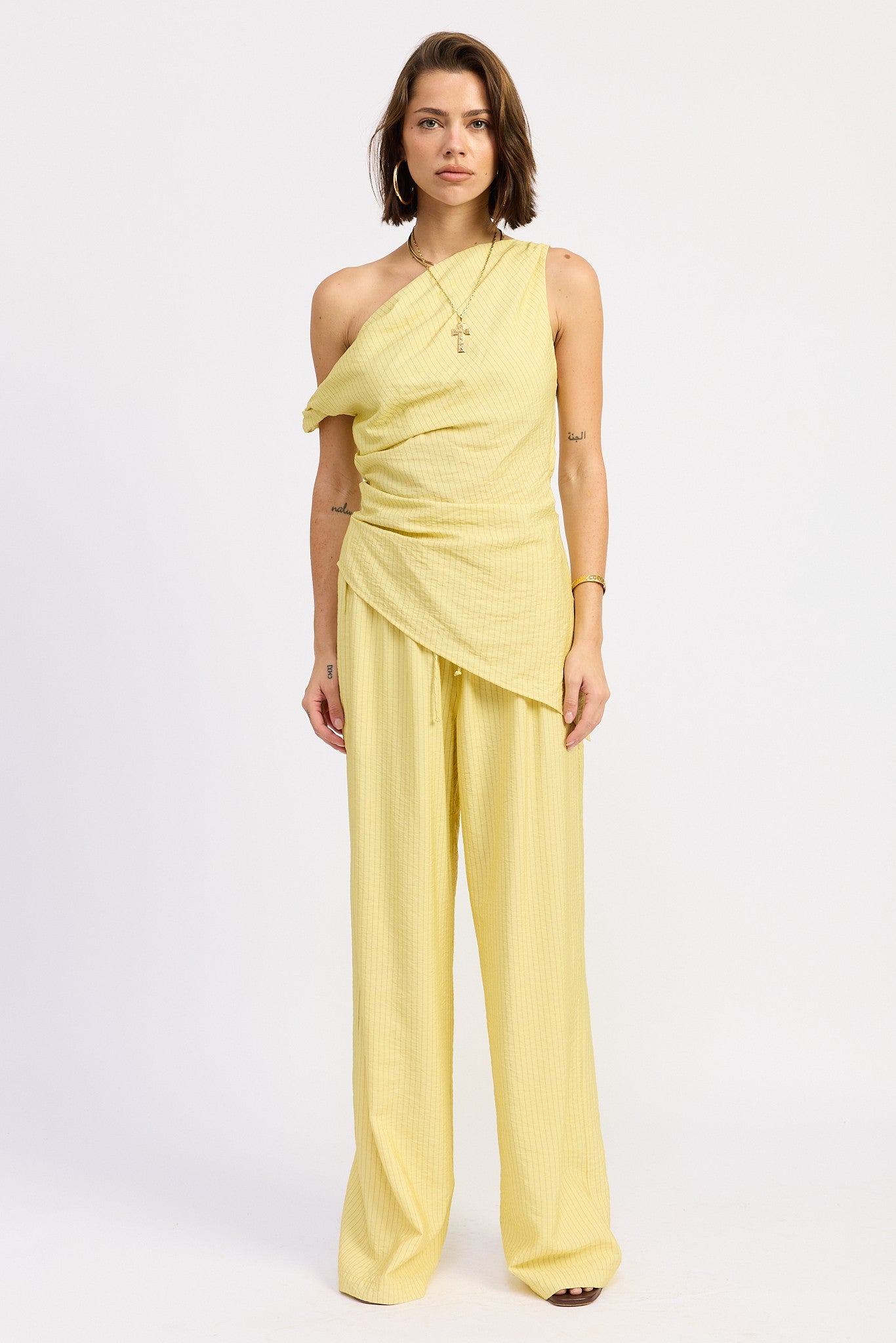 Yellow Asymmetrical Tunic Top