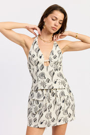 Beaded Cutout Halter Top