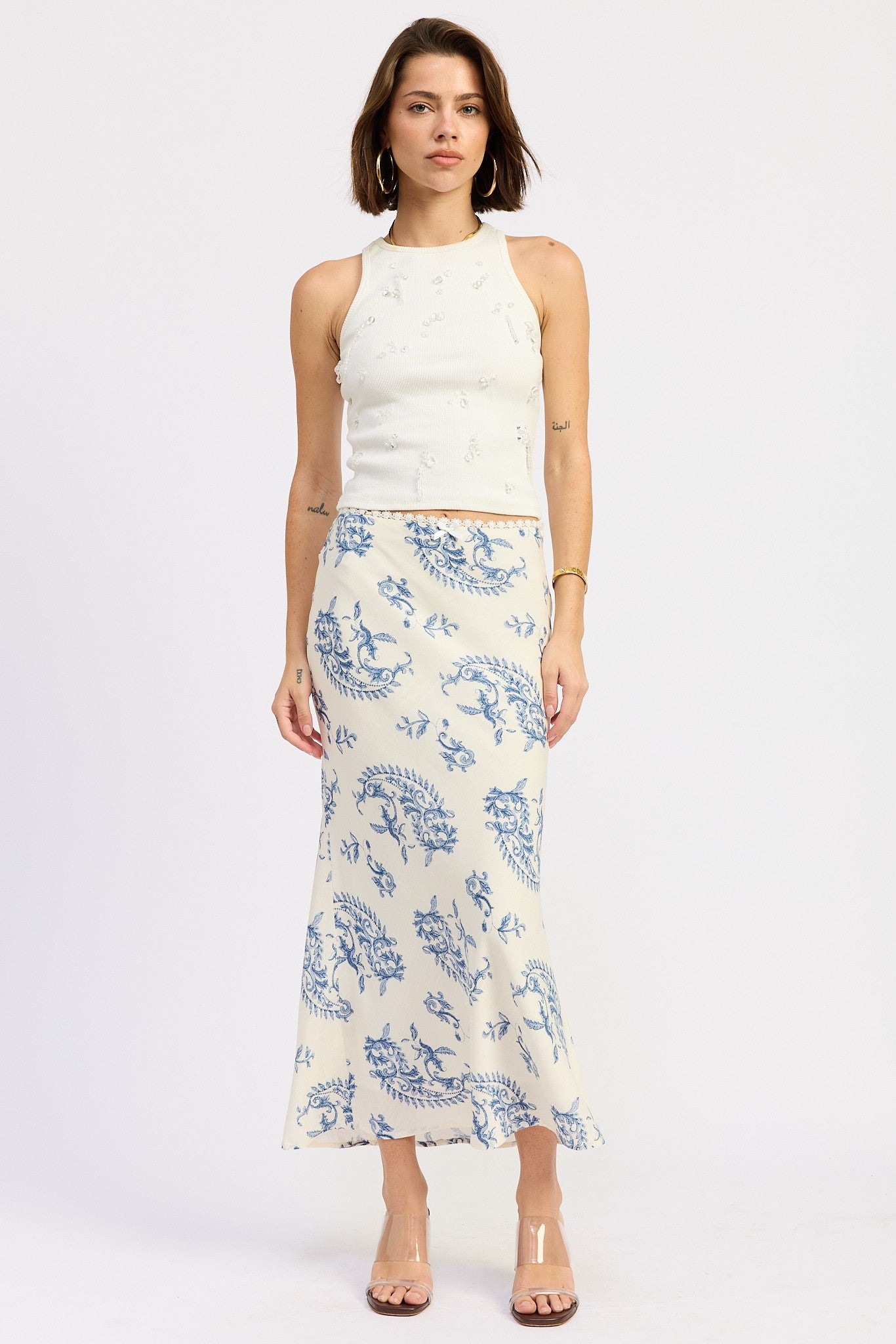Mermaid Maxi Skirt With Lace Trim