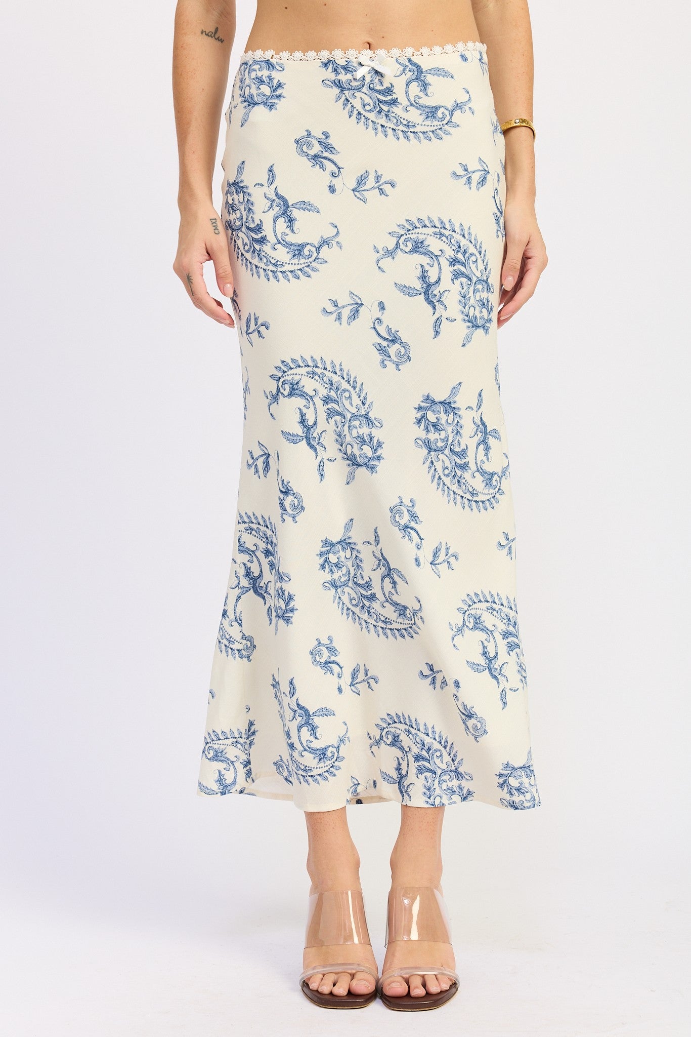 Mermaid Maxi Skirt With Lace Trim