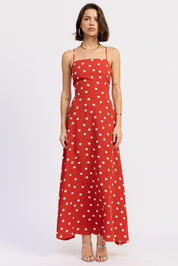 Squared Neck Open Back Maxi Dress