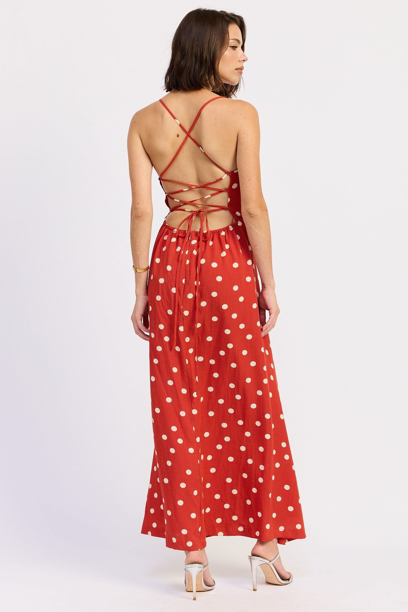 Squared Neck Open Back Maxi Dress