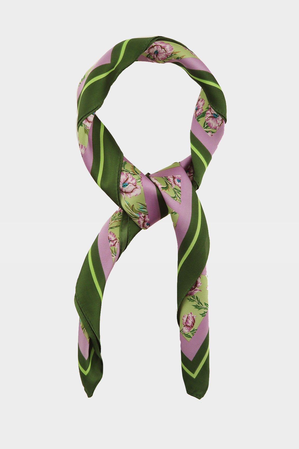 Delicate Pink Blossoms Accent Bandana Scarf