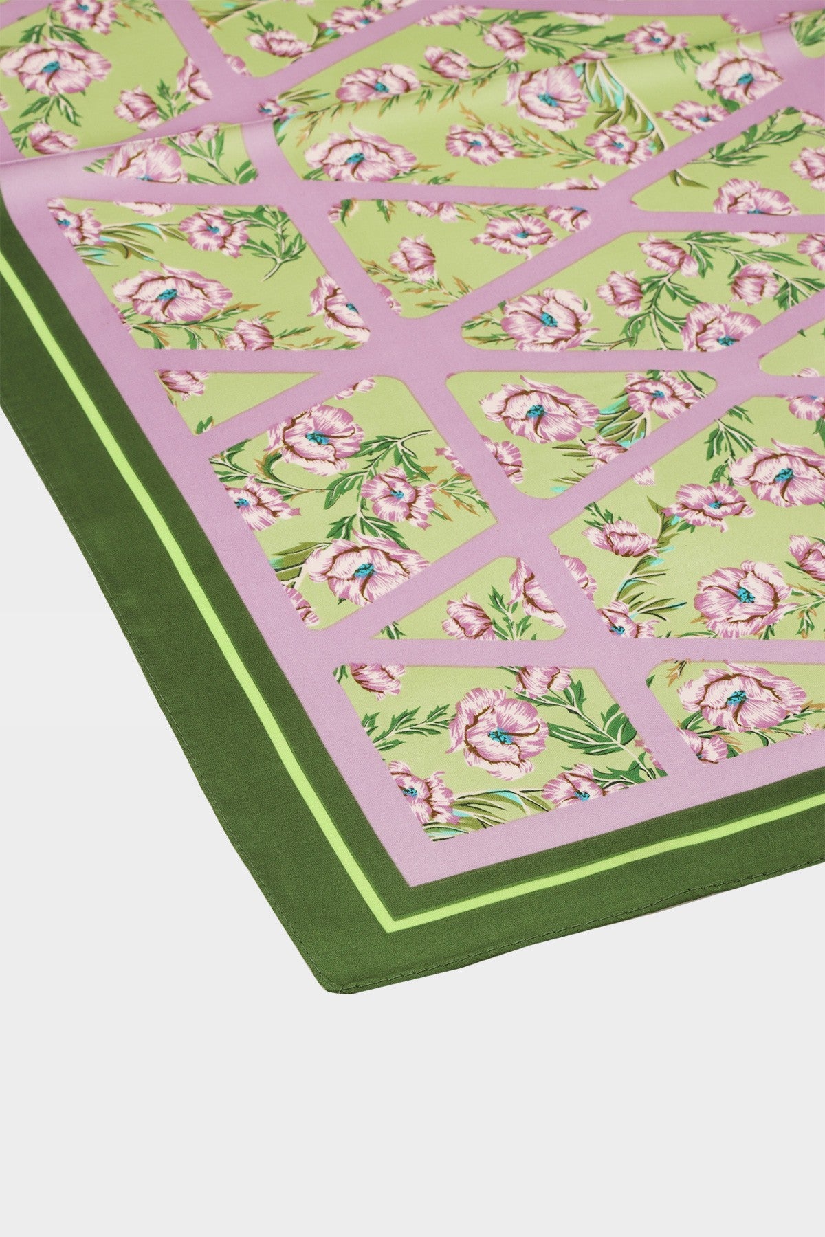 Delicate Pink Blossoms Accent Bandana Scarf