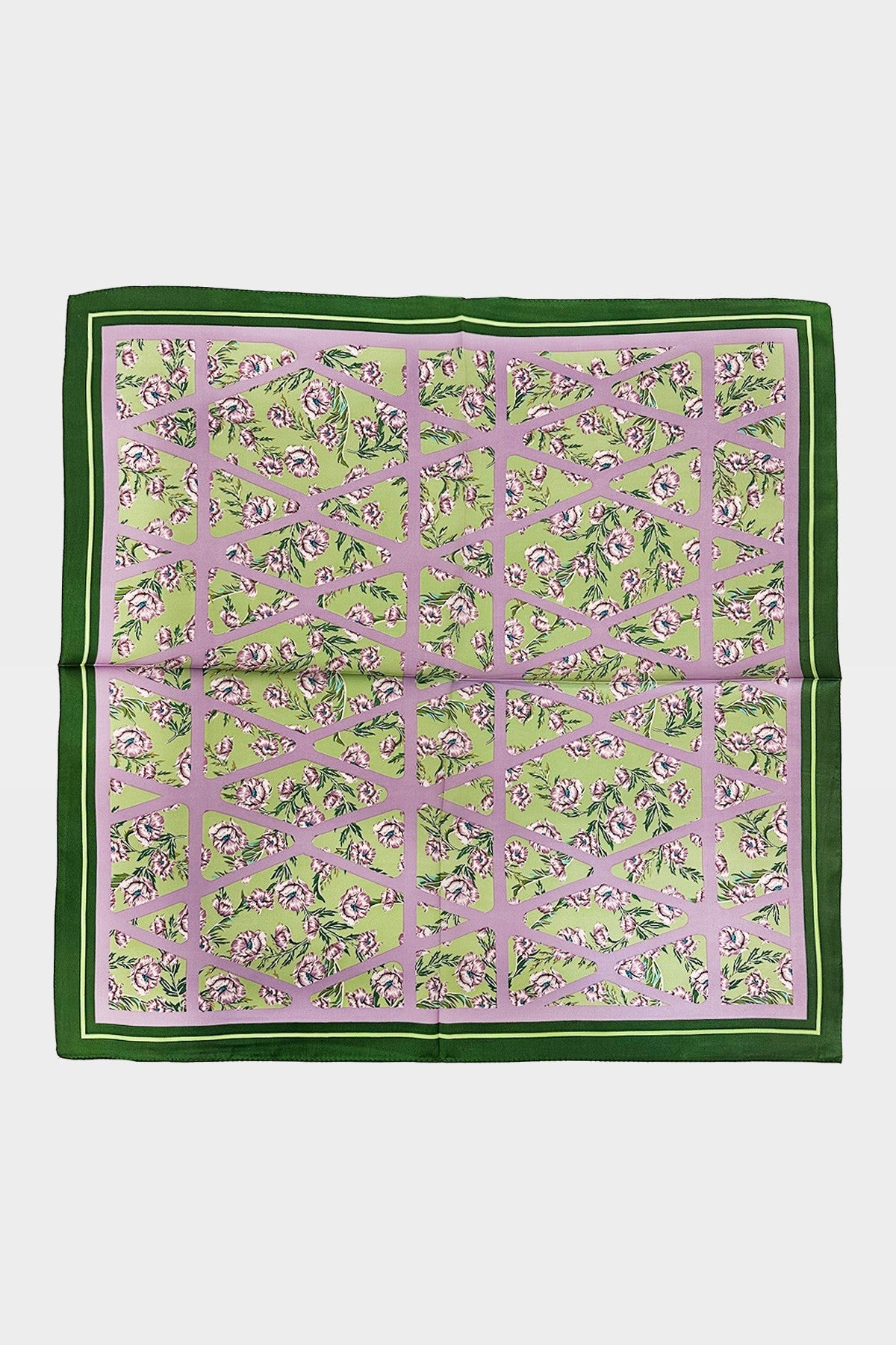 Delicate Pink Blossoms Accent Bandana Scarf