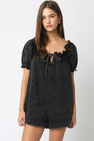 Gia Puff Sleeve Romper