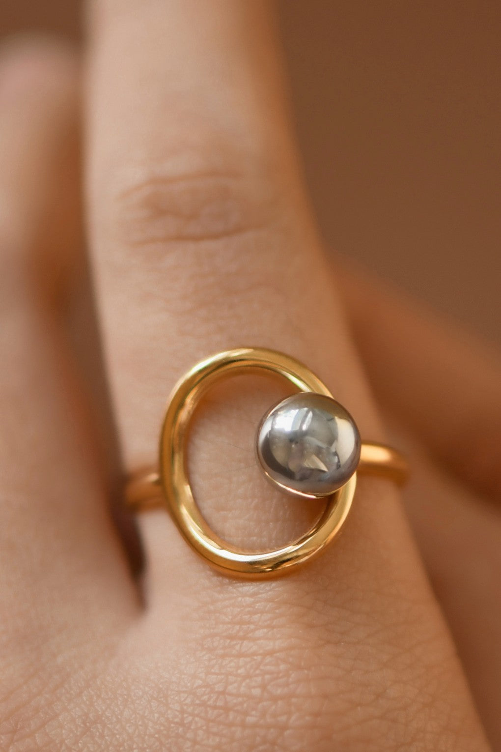 18k Non-tarnish Stainless Steel Adjustable Ring