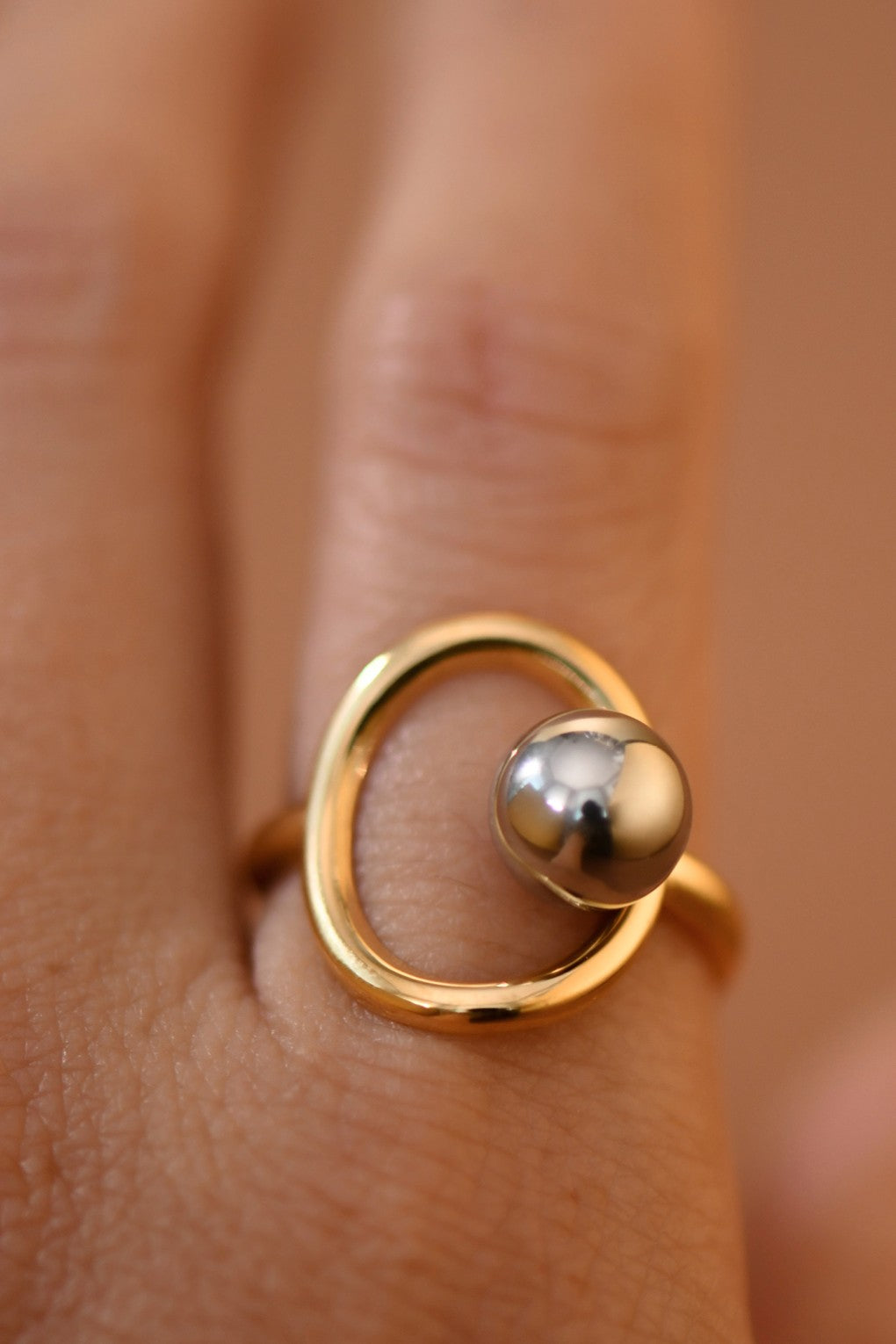 18k Non-tarnish Stainless Steel Adjustable Ring