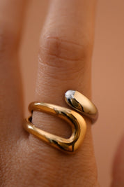 18k Non-tarnish Stainless Steel Adjustable Ring