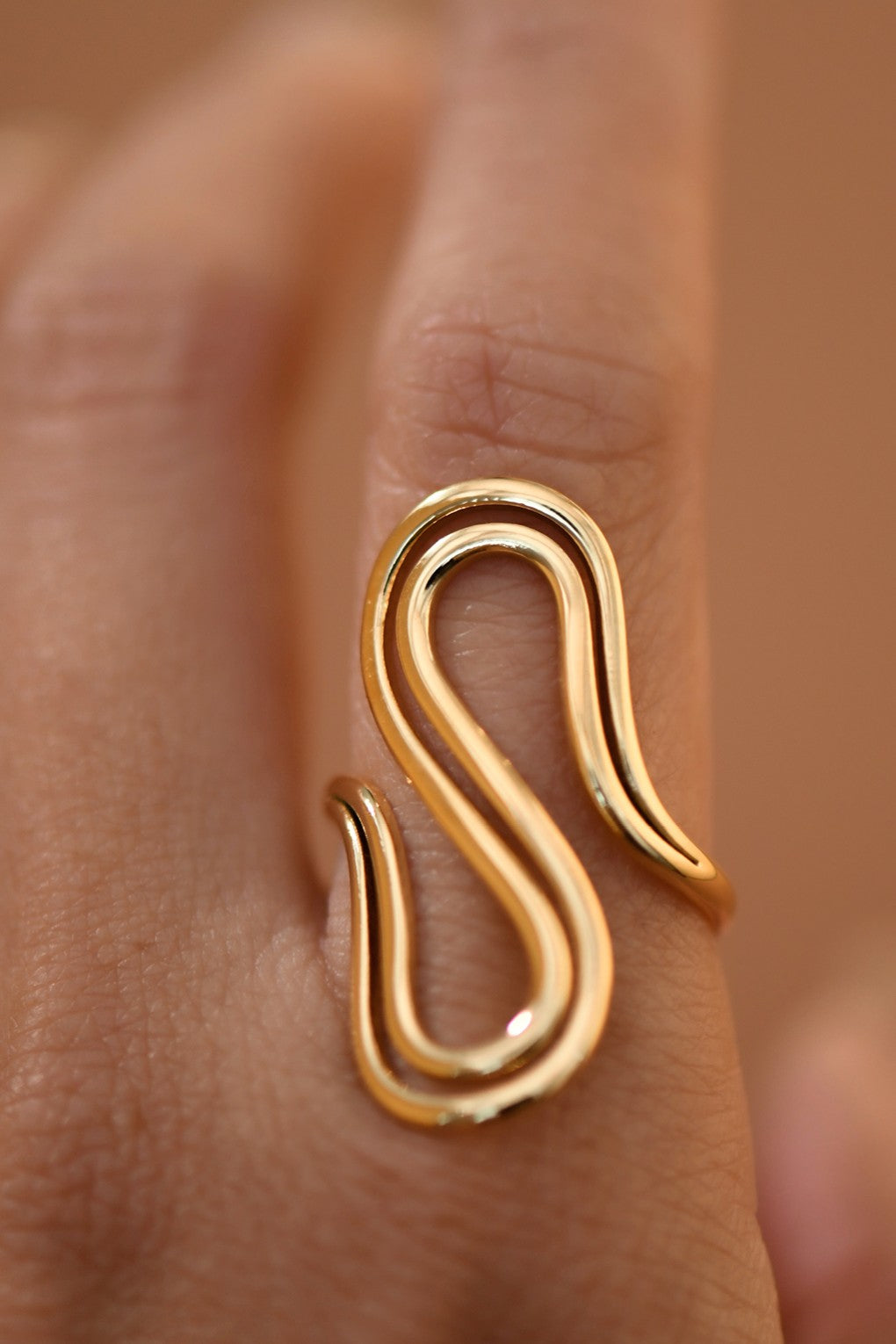 18k Non-tarnish Stainless Steel Adjustable Ring