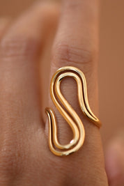 18k Non-tarnish Stainless Steel Adjustable Ring