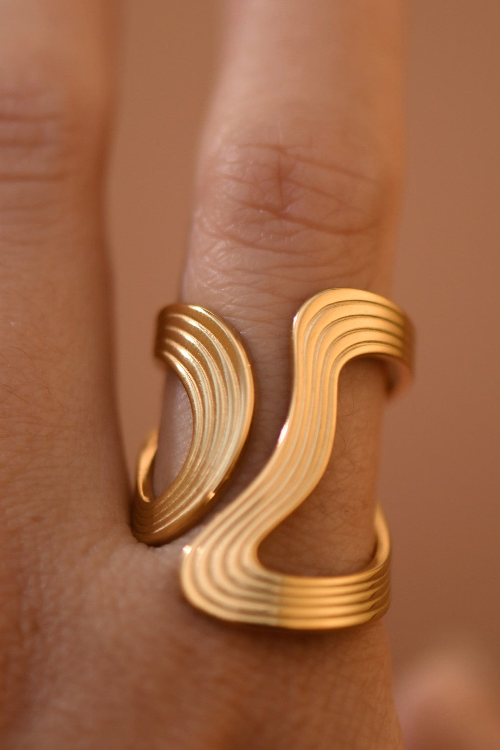 18k Non-tarnish Stainless Steel Adjustable Ring