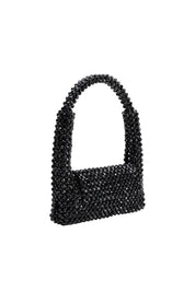 Tawny Black Beaded Top Handle Bag
