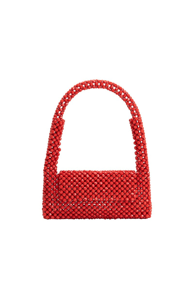 Tawny Carol Beaded Top Handle Bag