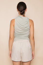 Ruched Mesh Tank Top