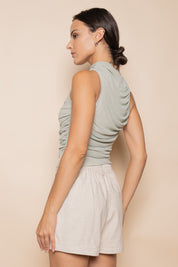 Ruched Mesh Tank Top