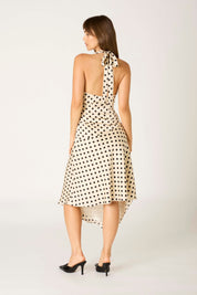 Halter Polka Dot Midi Dress