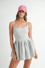 Grey Soft Scuba Back Cut Out Romper