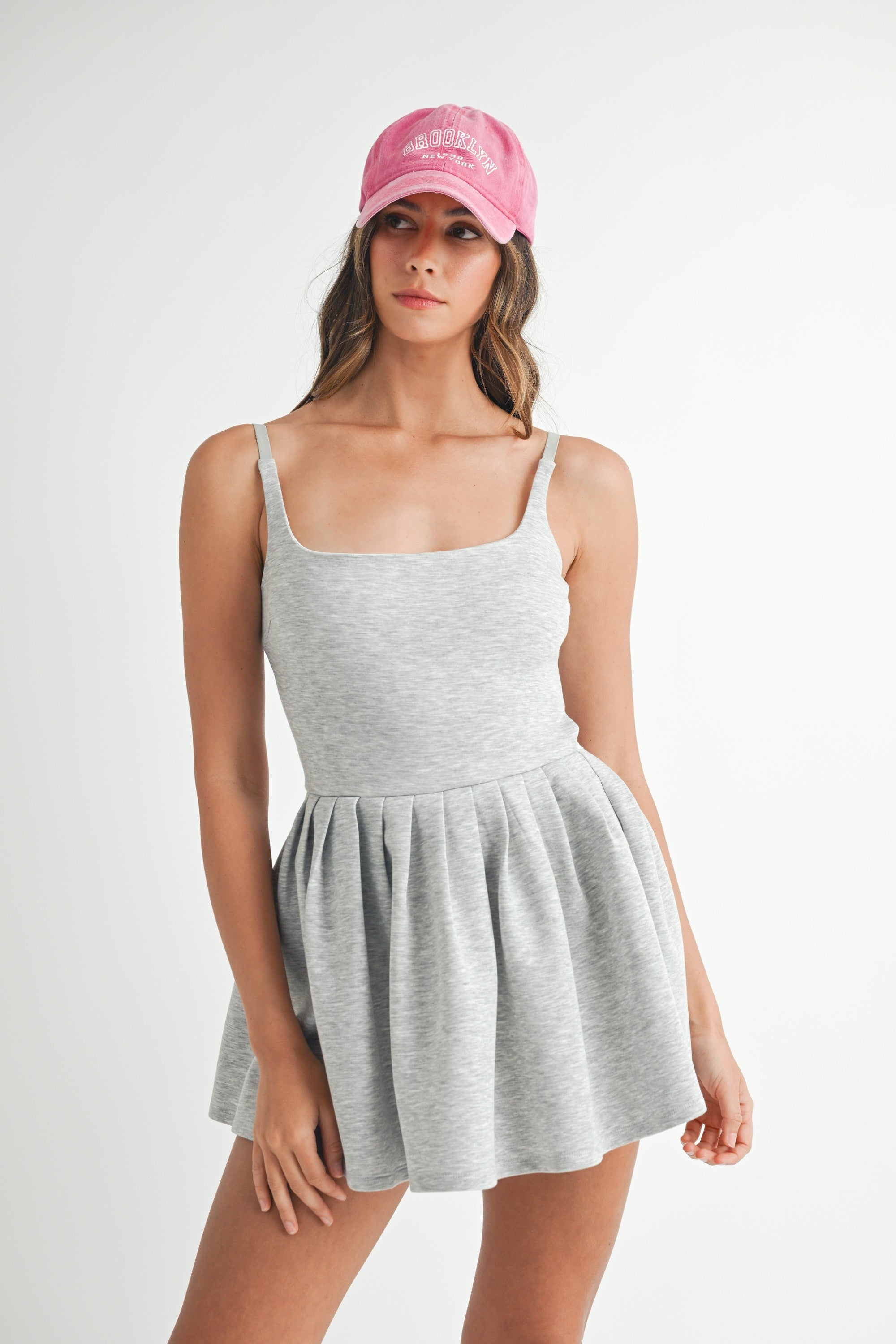 Grey Soft Scuba Back Cut Out Romper