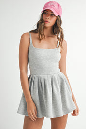 Grey Soft Scuba Back Cut Out Romper